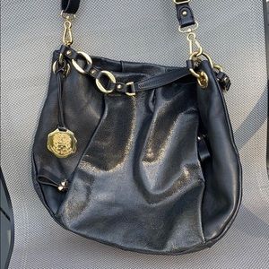 Vince Camuto leather large handbag with gold trim